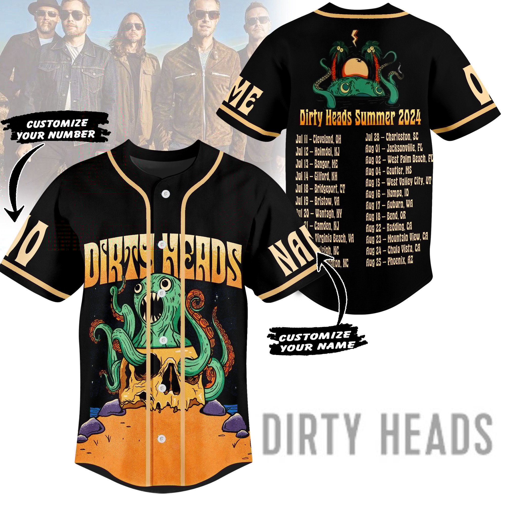 The Dirty Heads Baseball Jersey For Sport Teams Fans