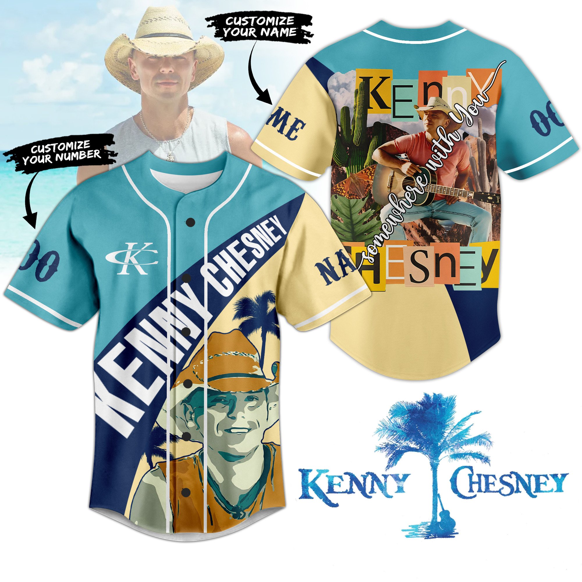 Kenny Chesney Baseball Jersey For Sport Teams Fans