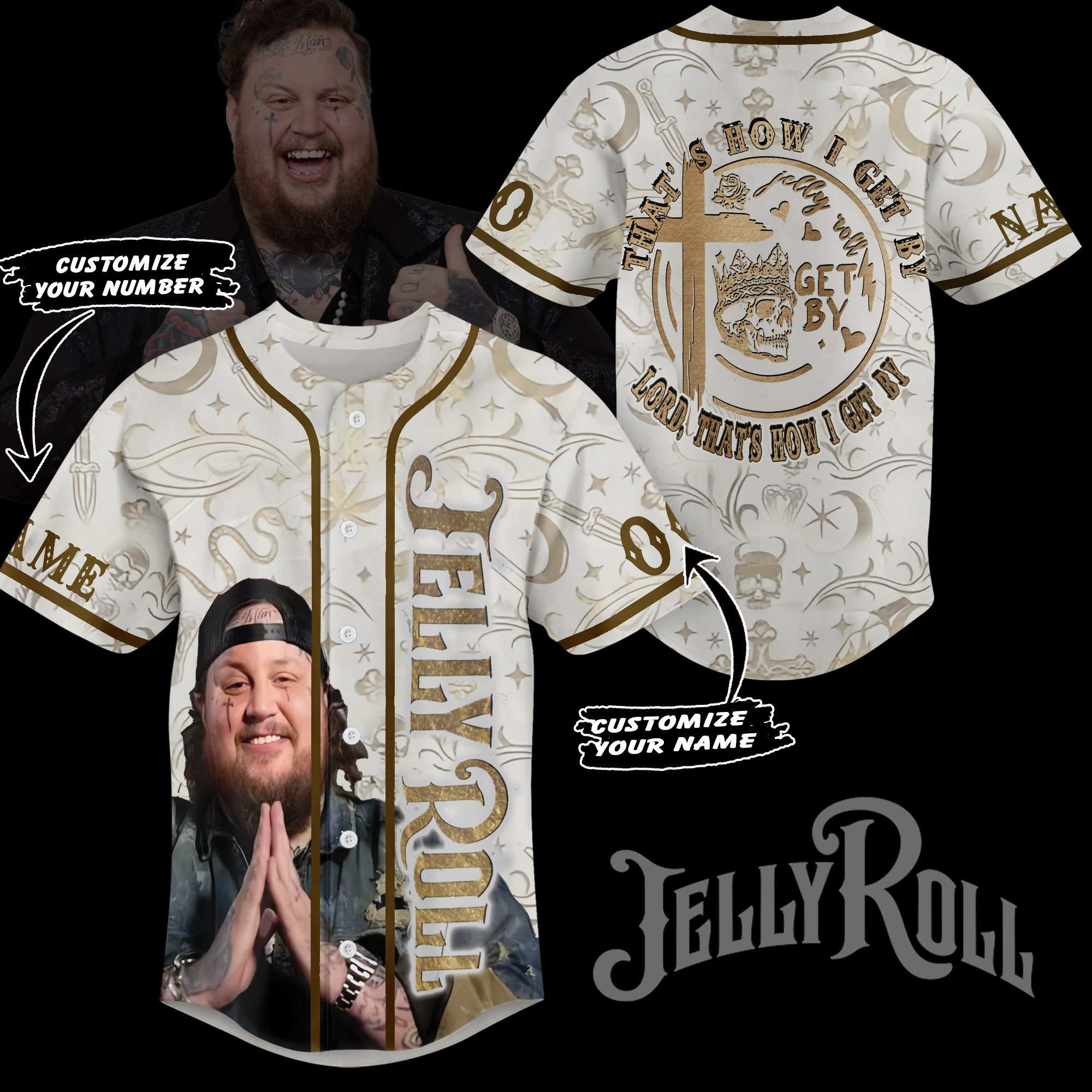 Jelly Roll Baseball Jersey For Sport Teams Fans