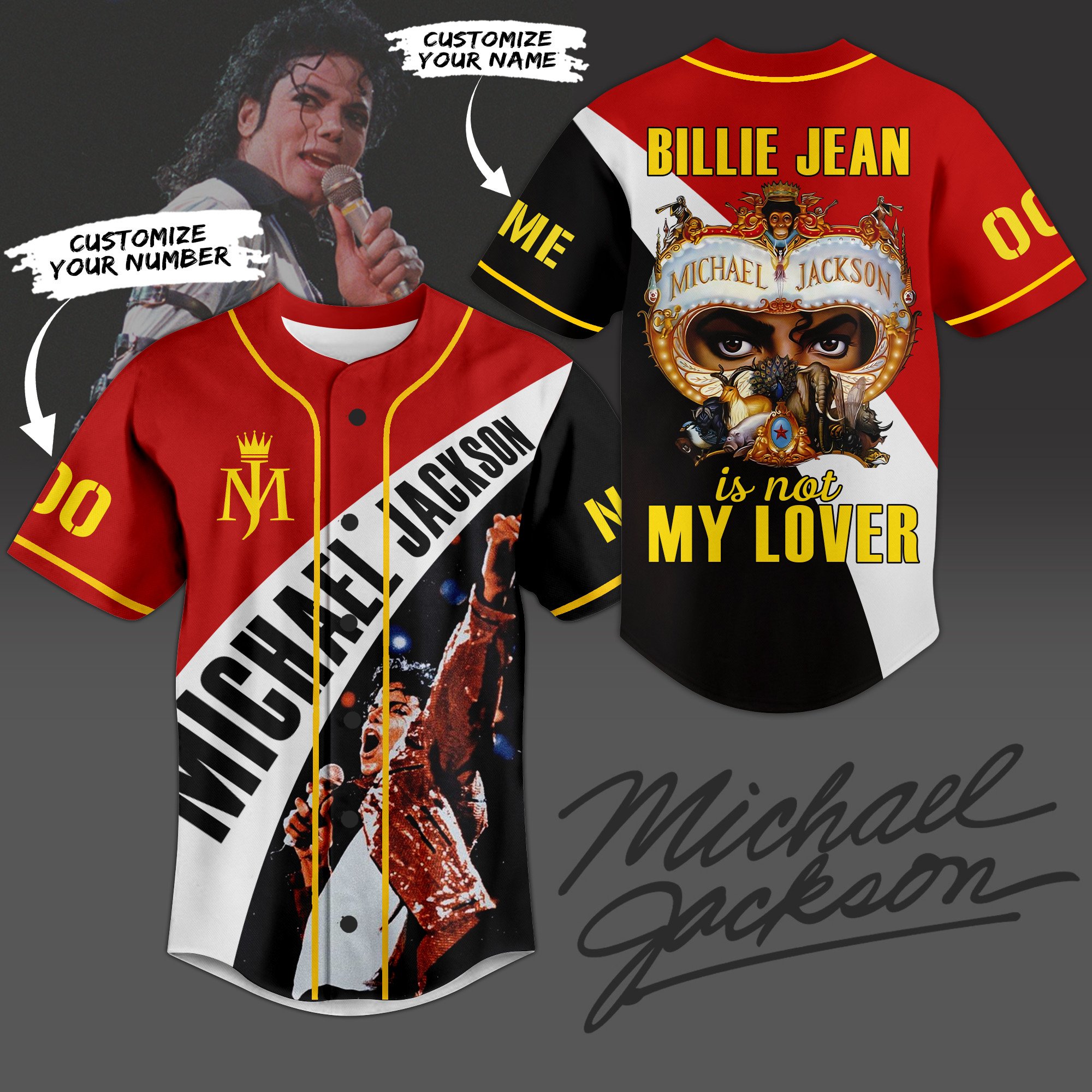 Michael Jackson Baseball Jersey For Sport Teams Fans