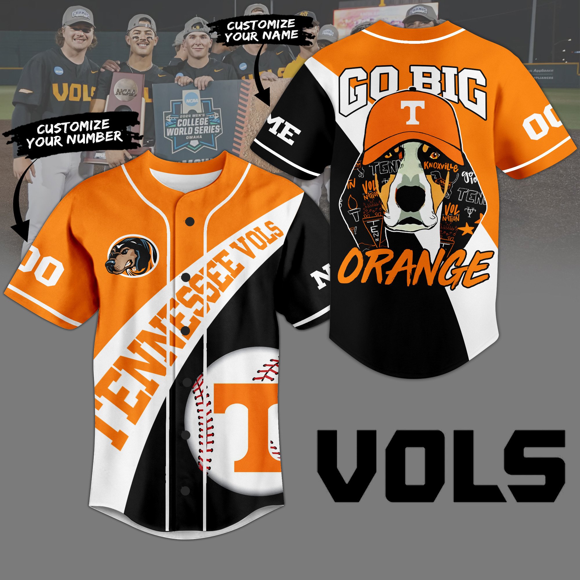 Tennessee Volunteers Baseball Jersey For Sport Teams Fans