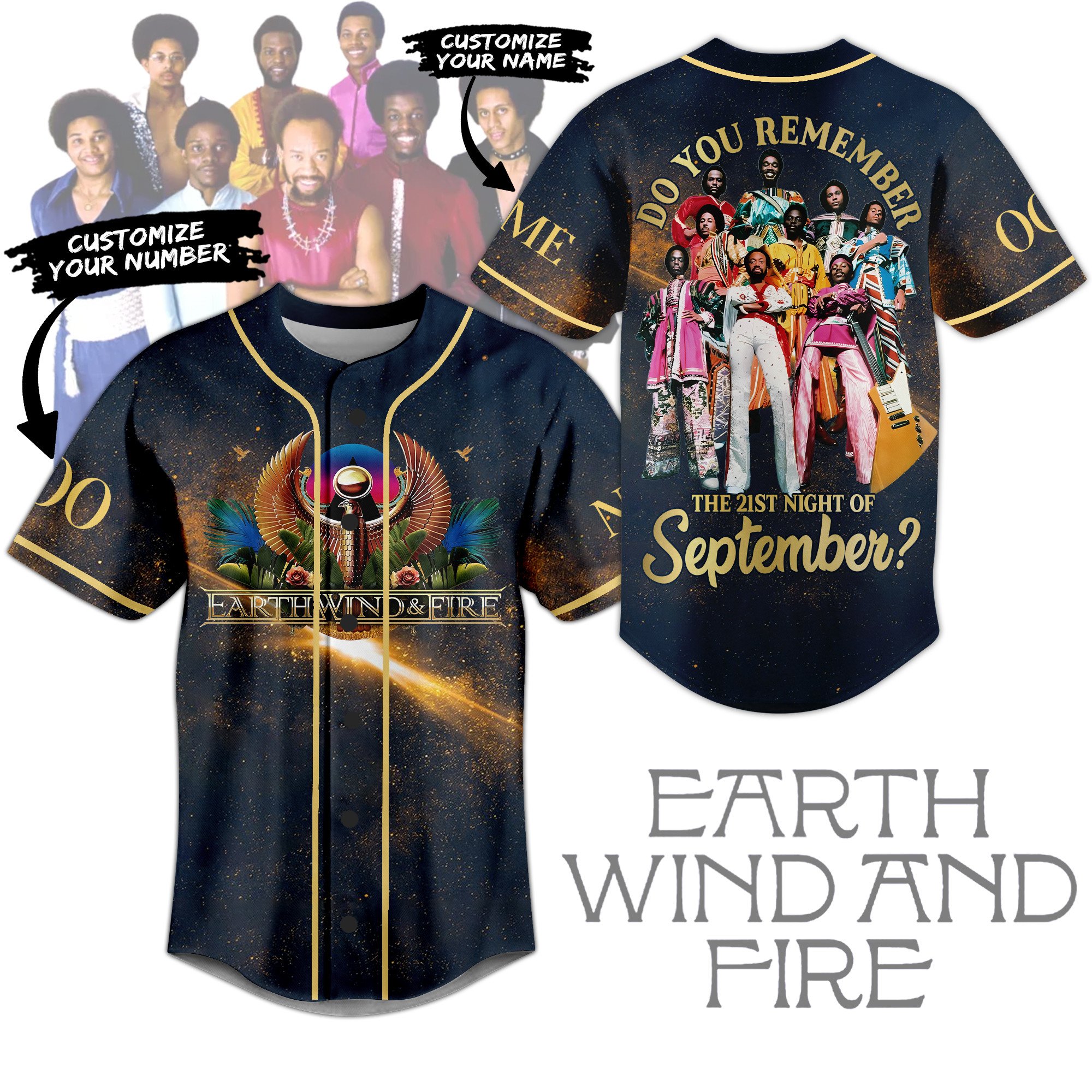 Earth Wind And Fire Baseball Jersey For Sport Teams Fans