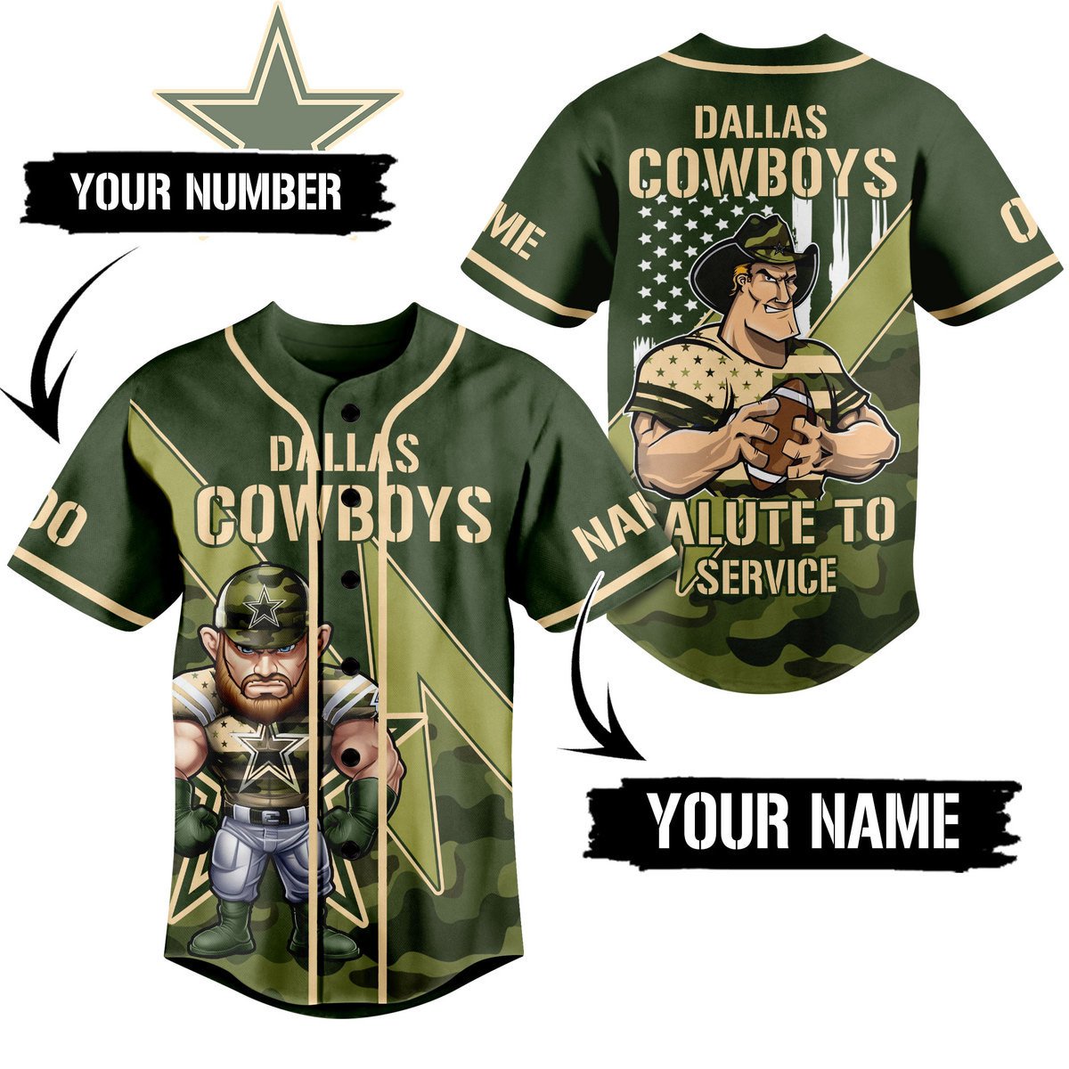 Dallas Cowboys Baseball Jersey For Sport Teams Fans