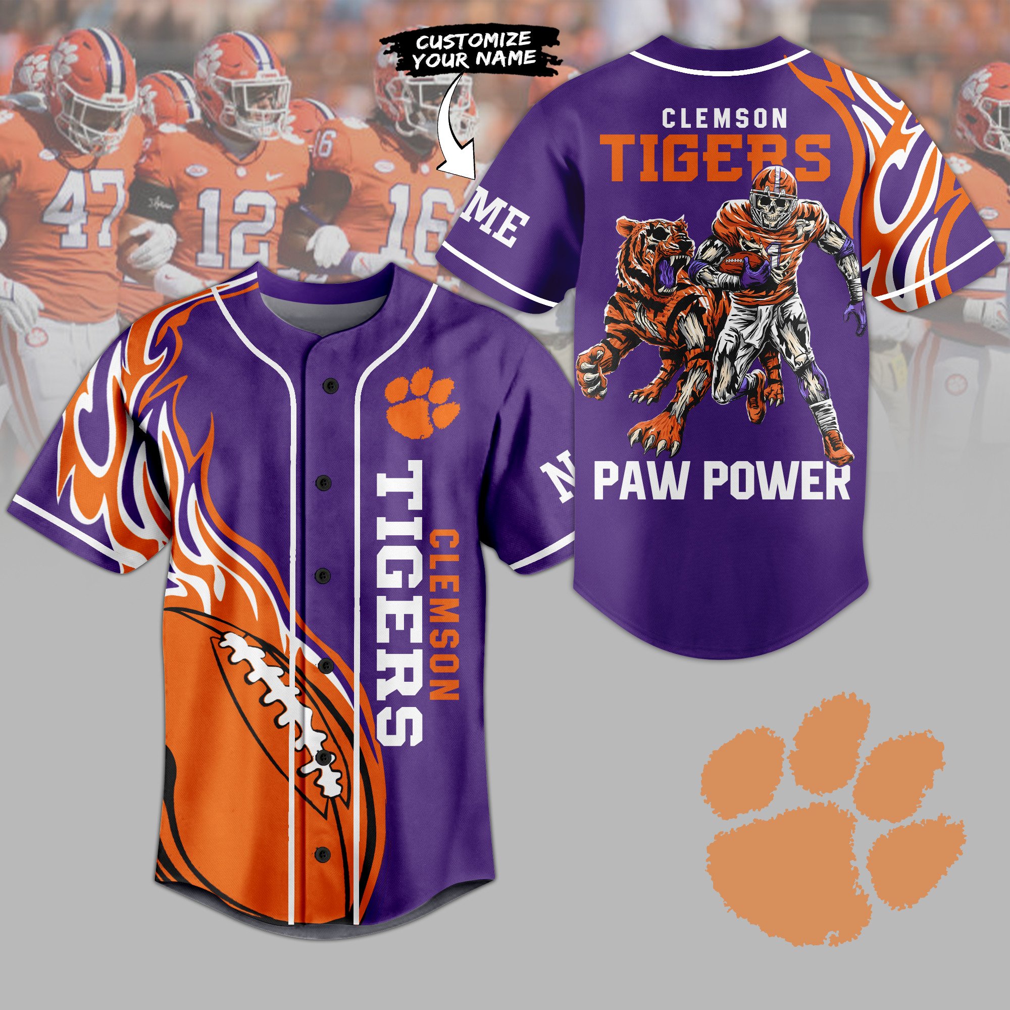 Clemson Tigers Baseball Jersey For Sport Teams Fans