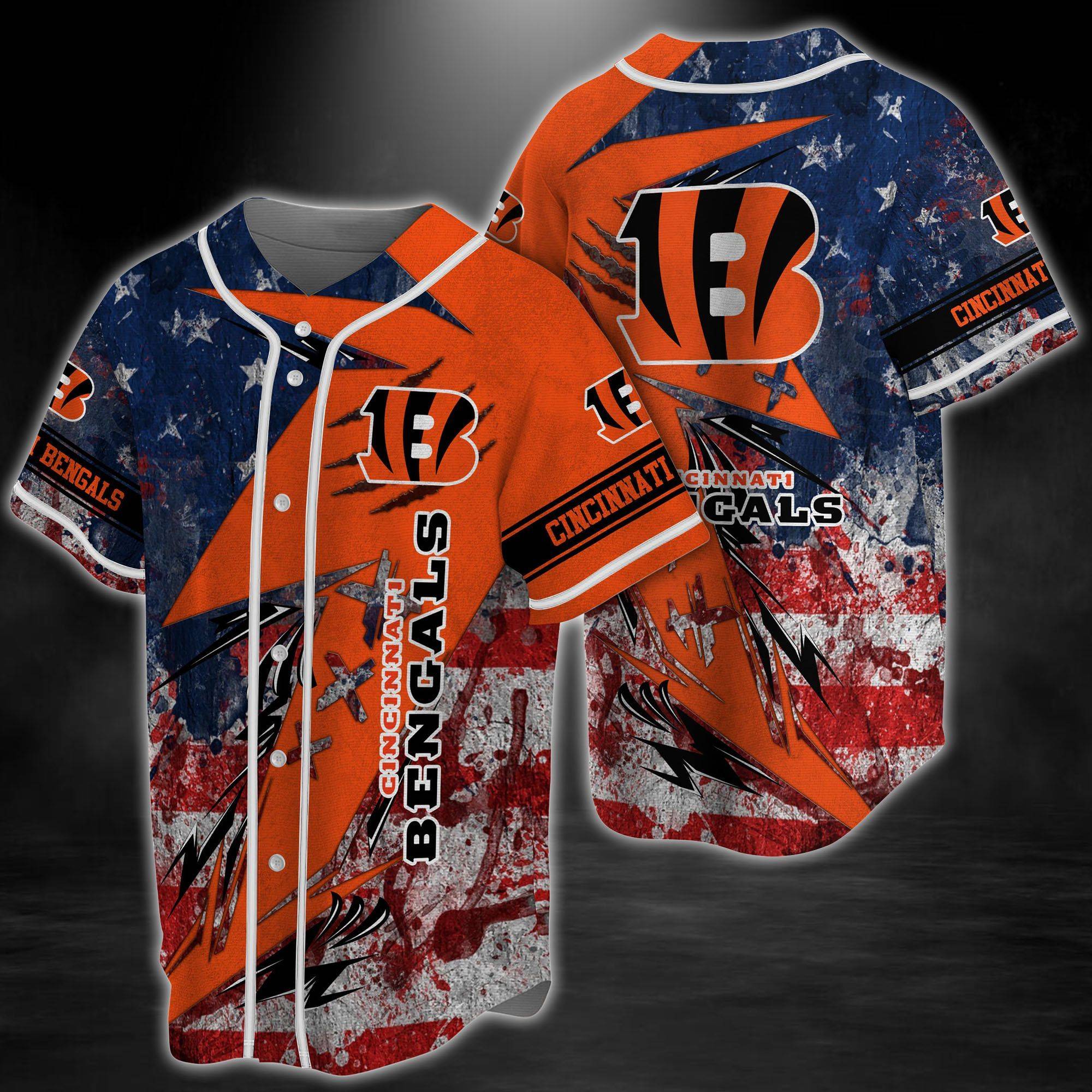 Cincinnati Bengals NFL Baseball Jersey BJ2139