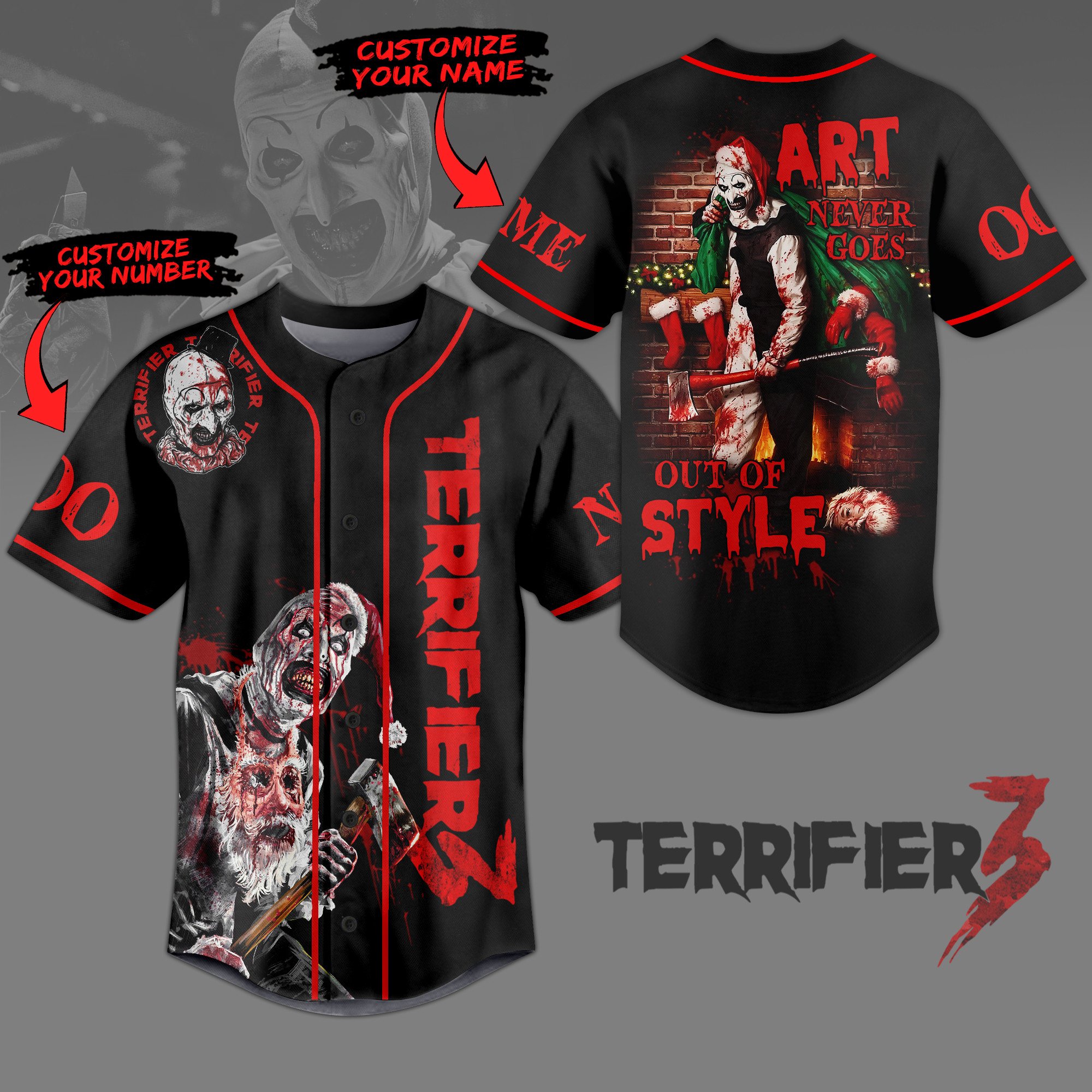 Terrifier Baseball Jersey For Sport Teams Fans