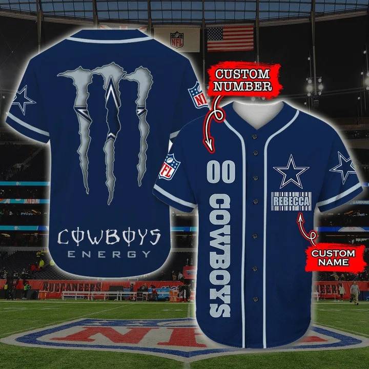 Dallas Cowboys NFL 3D Personalized Baseball Jersey BJ1711