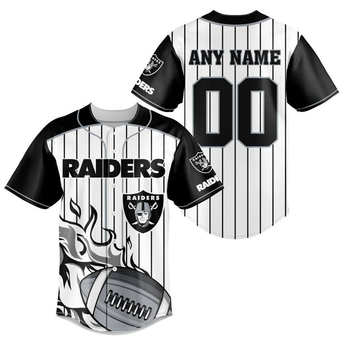 Las Vegas Raiders NFL 3D Personalized Baseball Jersey BJ1897