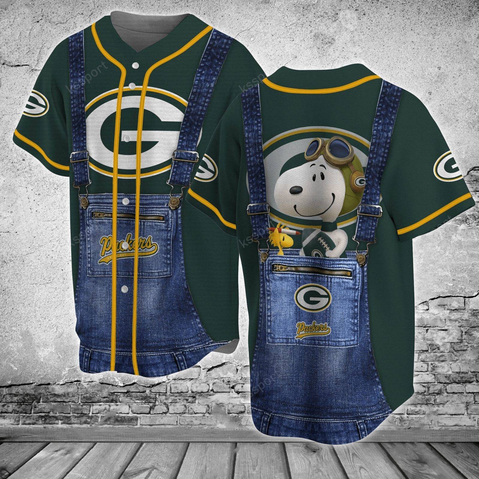Green Bay Packers NFL 3D Personalized Baseball Jersey BJ1209