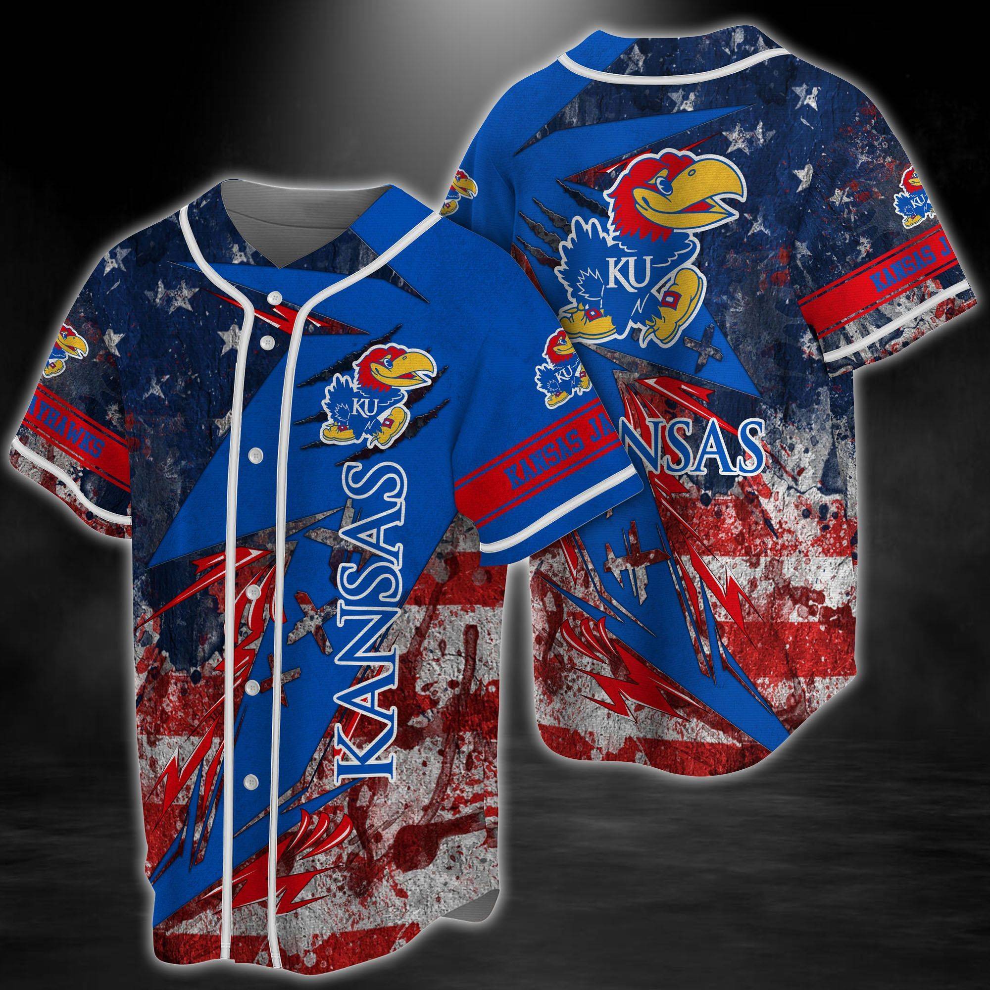 Kansas Jayhawks NCAA Baseball Jersey BJ1022