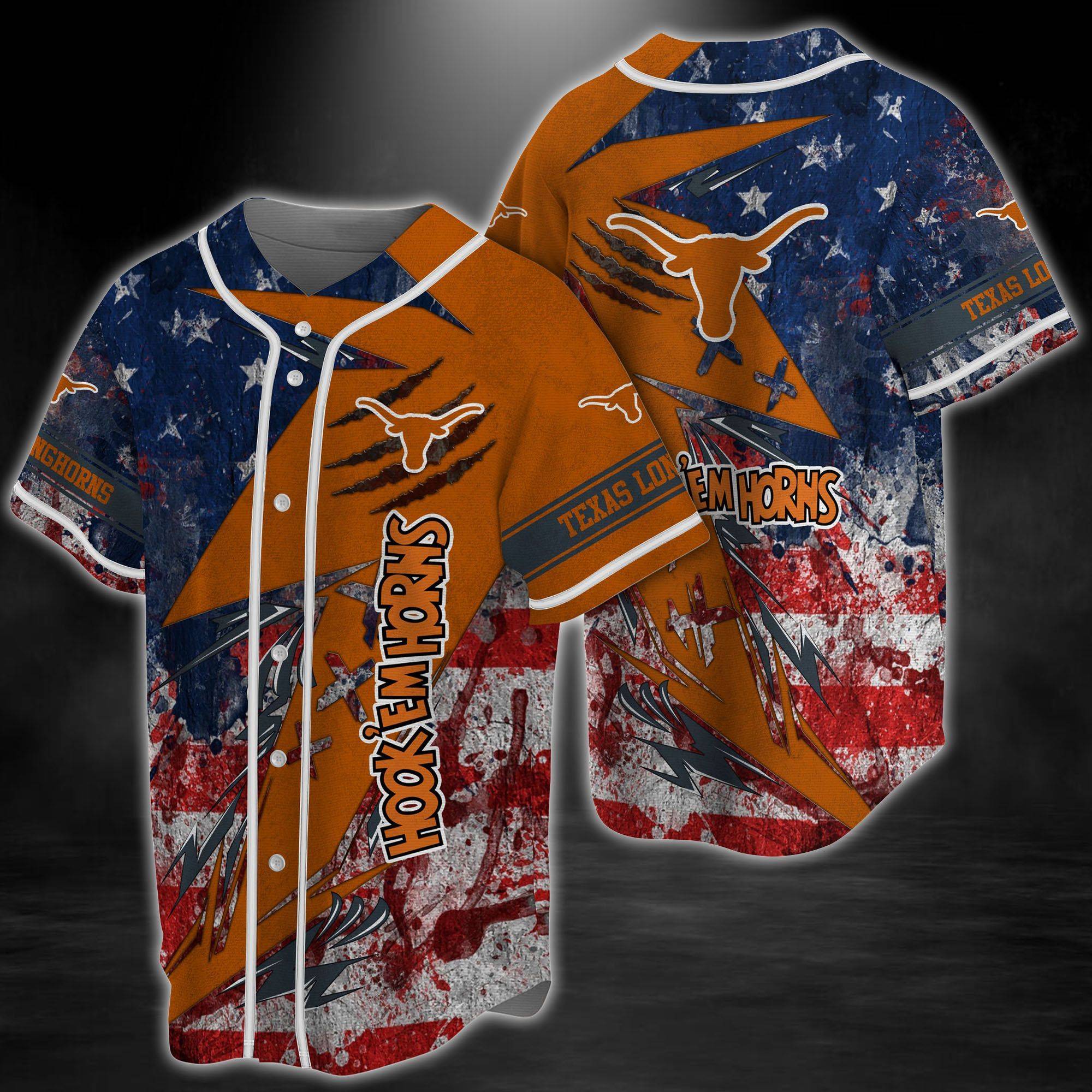 Texas Longhorns NCAA Baseball Jersey BJ0949