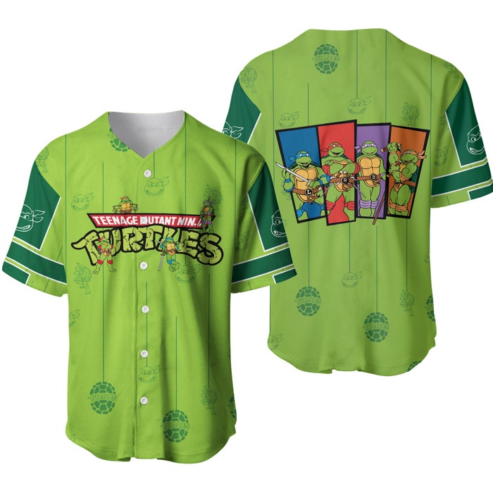 Teenage Mutant Ninja Turtles Stripes Patterns Walt Disney Unisex Cartoon Casual Outfits Baseball Jersey