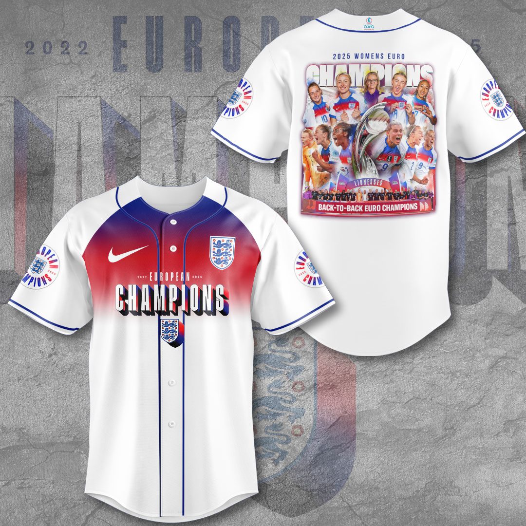 England Lionesses Womens Football Champion World Cup 2025 Baseball Jersey NGB1247