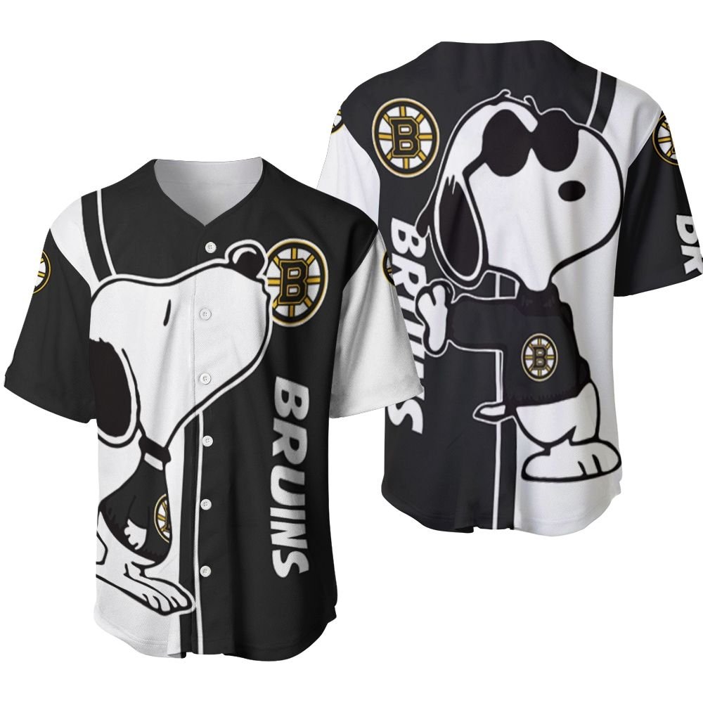 Boston Bruins Snoopy Lover 3D Printed Baseball Jersey
