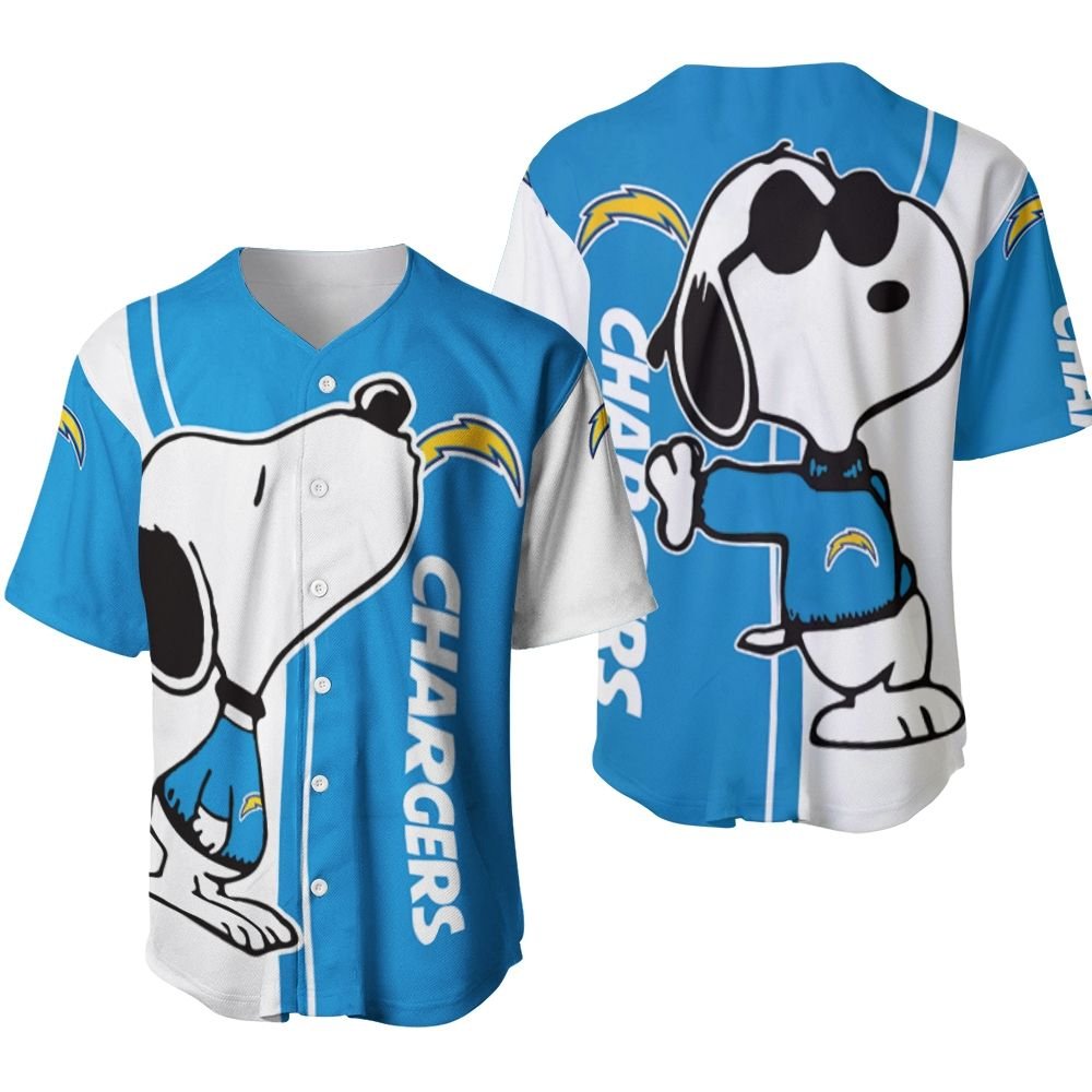 Los Angeles Chargers Snoopy Lover 3D Printed Baseball Jersey