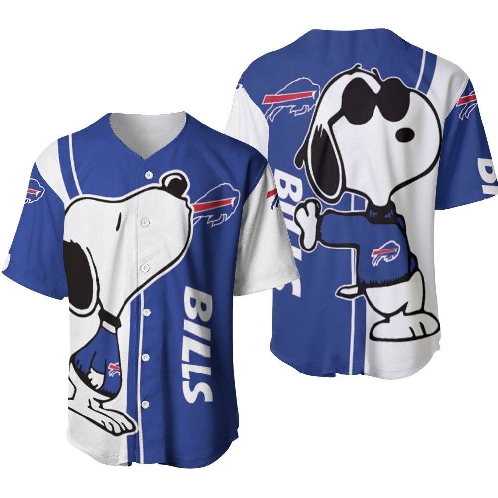 Buffalo Bills Snoopy Lover 3D Printed Baseball Jersey