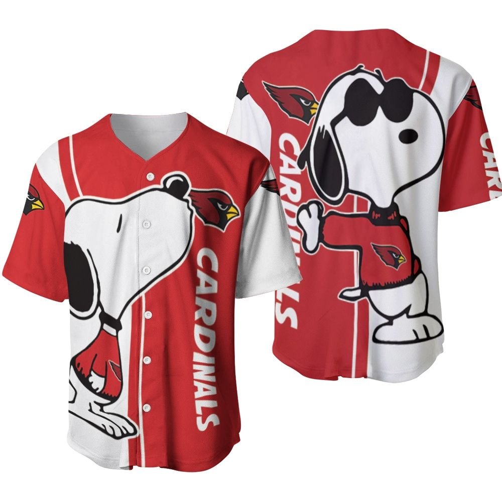 Arizona Cardinals Snoopy Lover 3D Printed Baseball Jersey