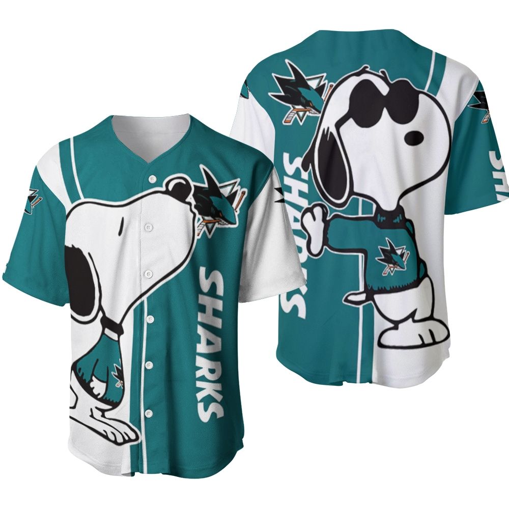 San Jose Sharks snoopy lover 3D Printed Baseball Jersey