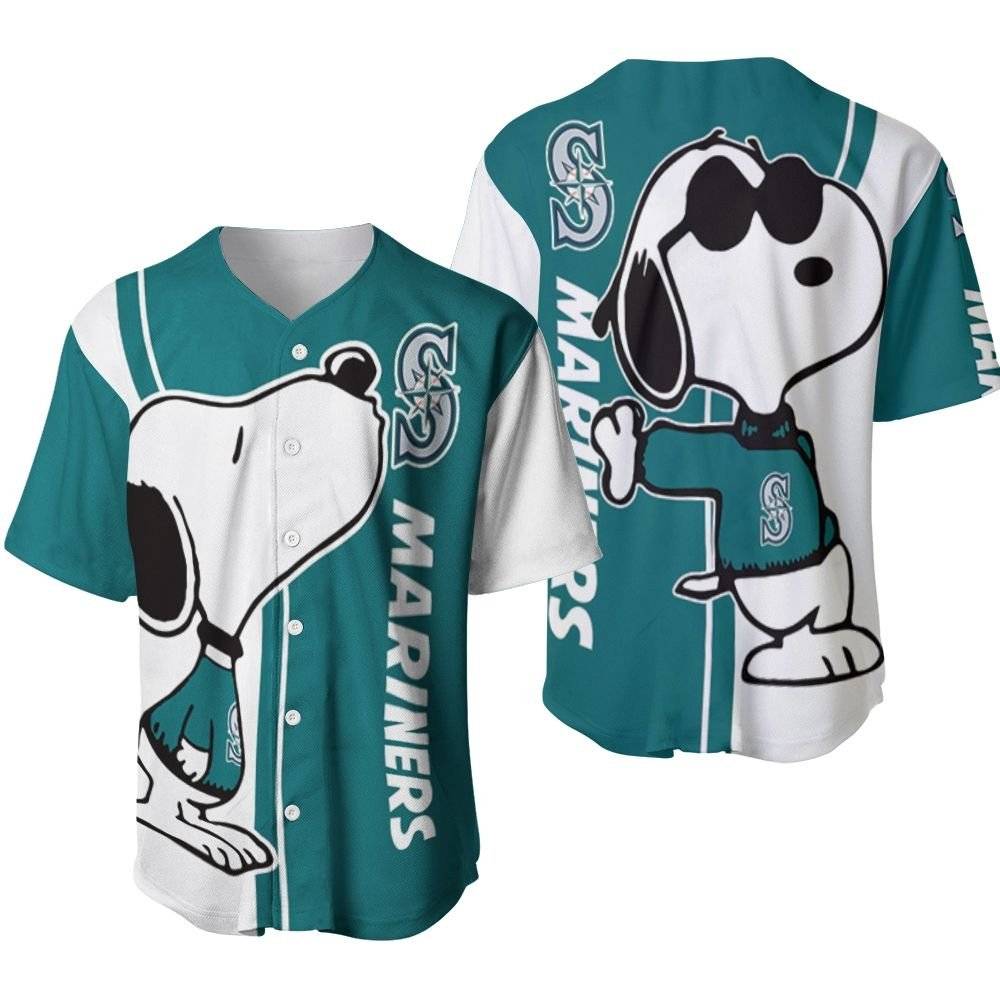 Seattle Mariners snoopy lover 3D Printed Baseball Jersey