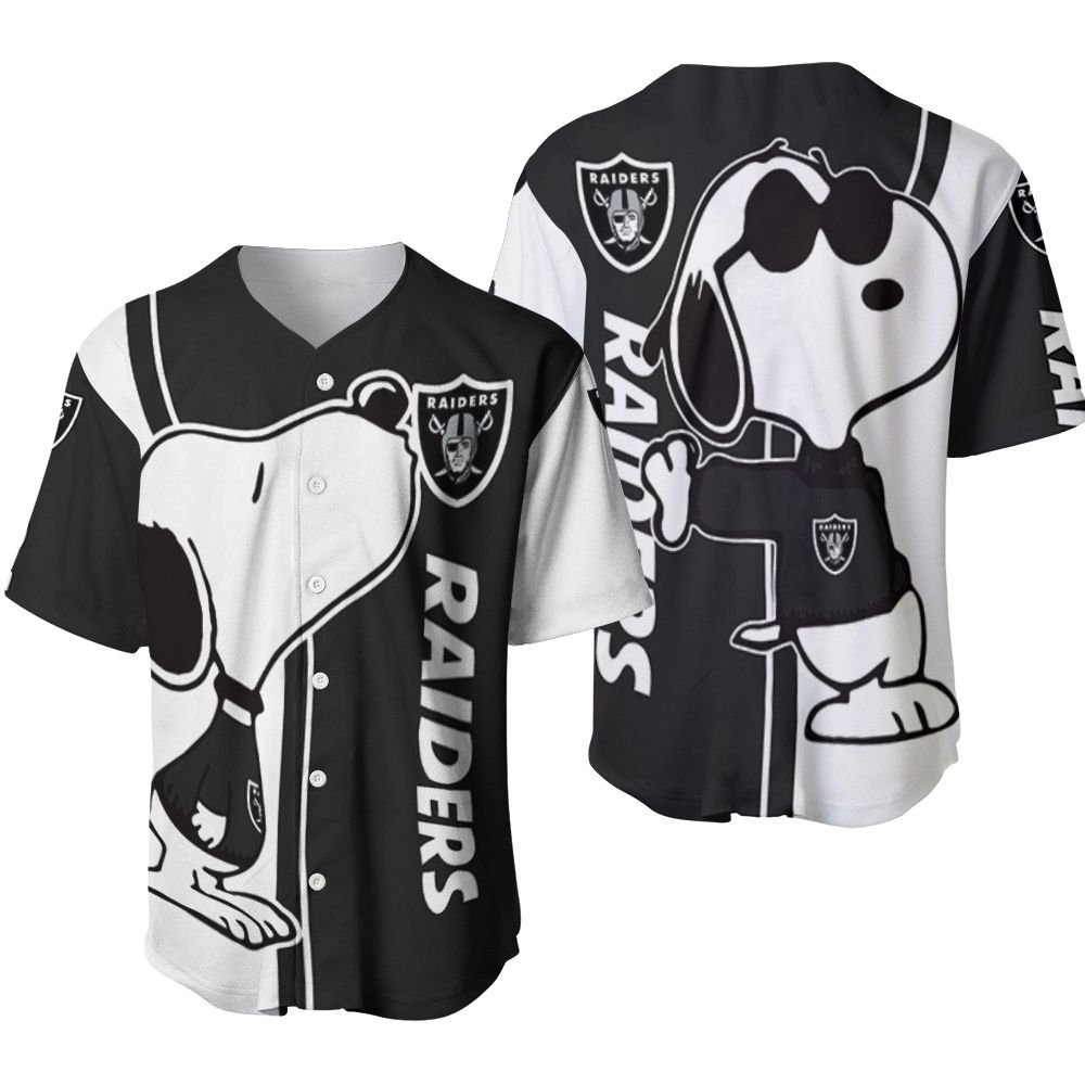 Oakland Raiders snoopy lover 3D Printed Baseball Jersey
