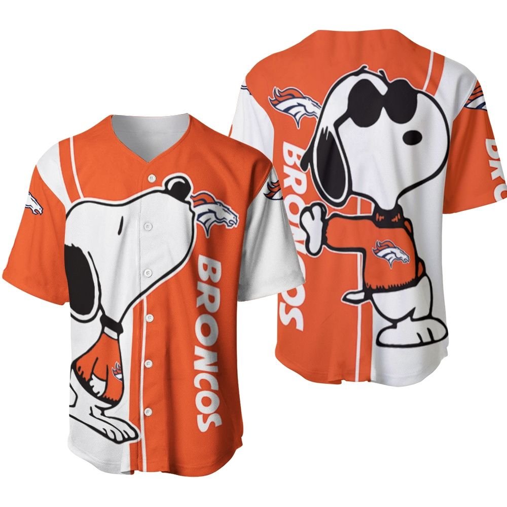 Denver Broncos Snoopy Lover 3D Printed Baseball Jersey