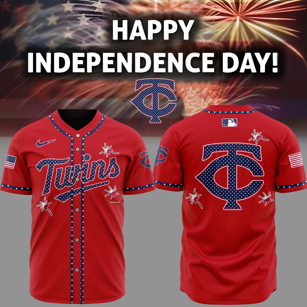 MLB Minnesota Twins Happy Independence Day Custom Baseball Jersey