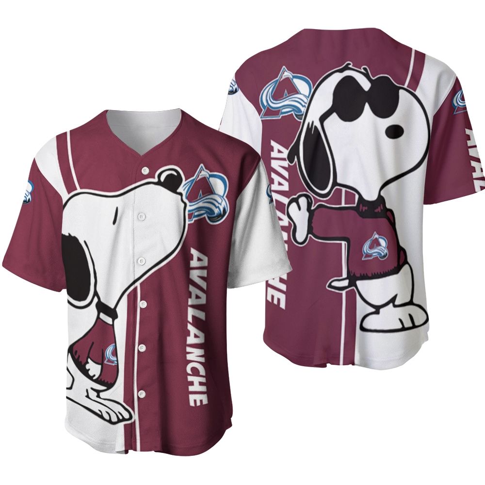 Colorado Avalanche Snoopy Lover 3D Printed Baseball Jersey