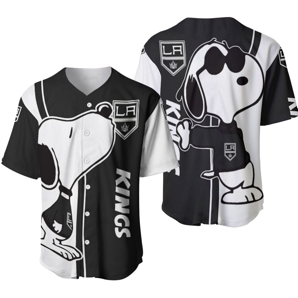 Los Angeles Kings Snoopy Lover 3D Printed Baseball Jersey