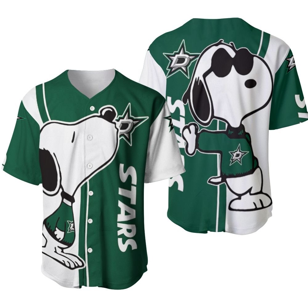 Dallas Stars Snoopy Lover 3D Printed Baseball Jersey