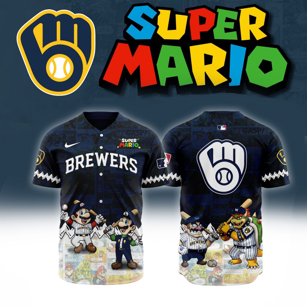 MLB Milwaukee Brewers X Super Mario Baseball Jersey Custom