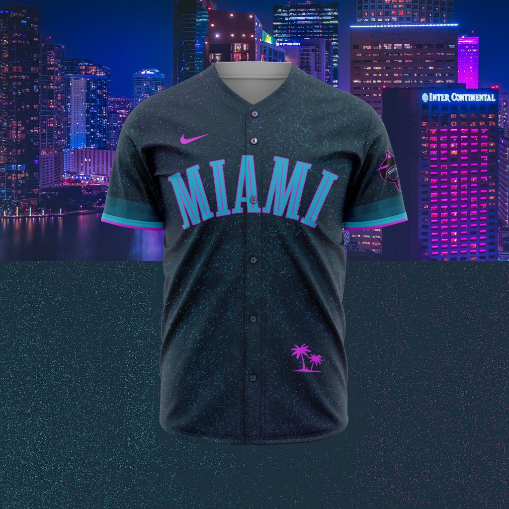 MLB Miami Marlins Special City Connect Design Baseball Jersey