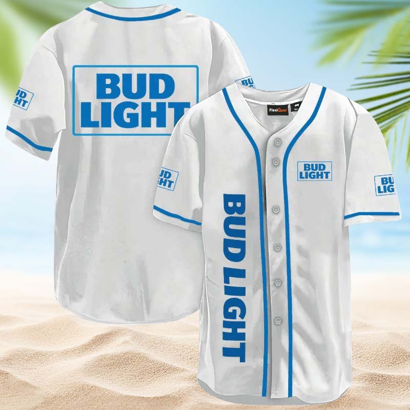 Bud Light White Baseball Jersey