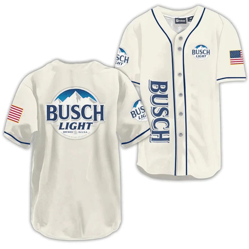 Busch Light Usa Flag Baseball Jersey