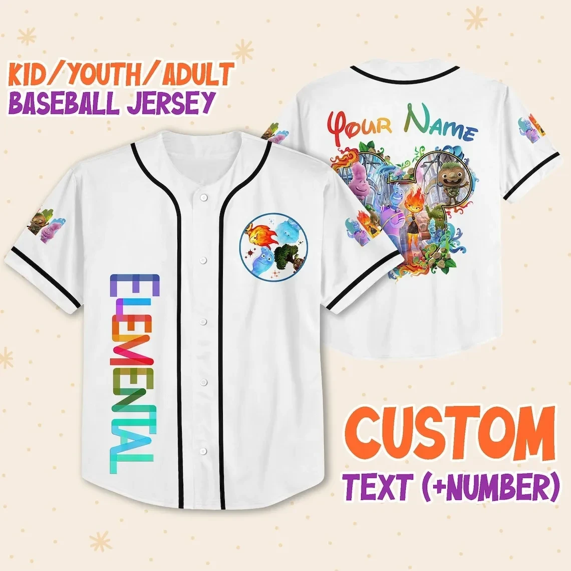 Customizable Elemental Baseball Jersey New Season For Men Women And Kid
