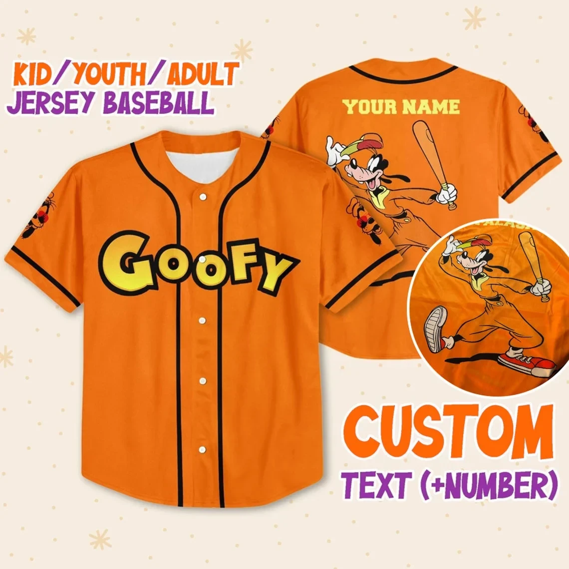 Custom Goofy Baseball Jersey New Season For Men Women And Kid