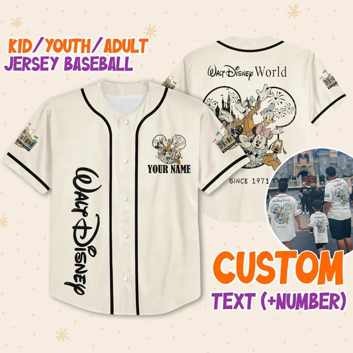 Custom Disney Baseball Jersey New Season For Men Women And Kid