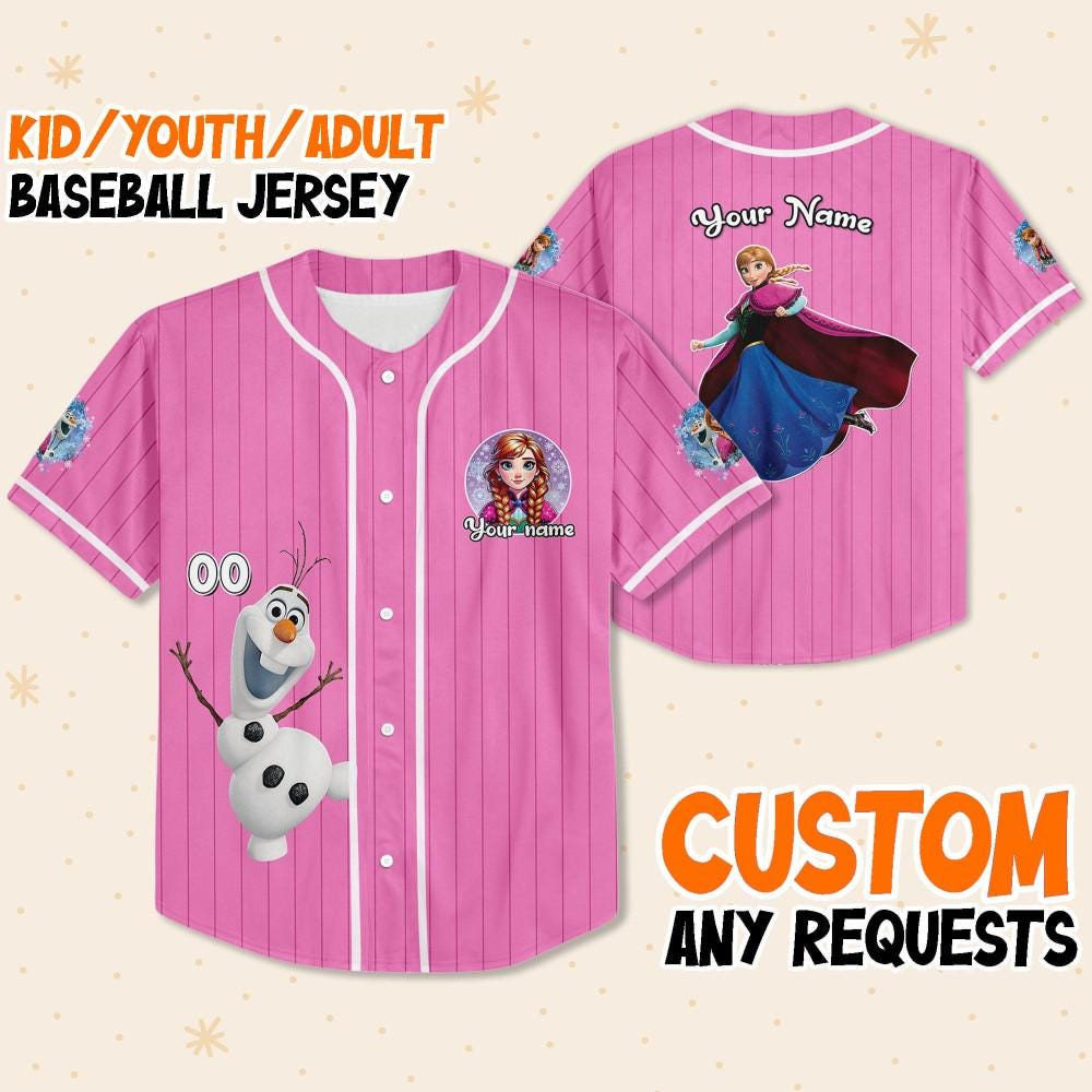 Custom Frozen-Themed Baseball Jersey New Season For Men Women And Kid