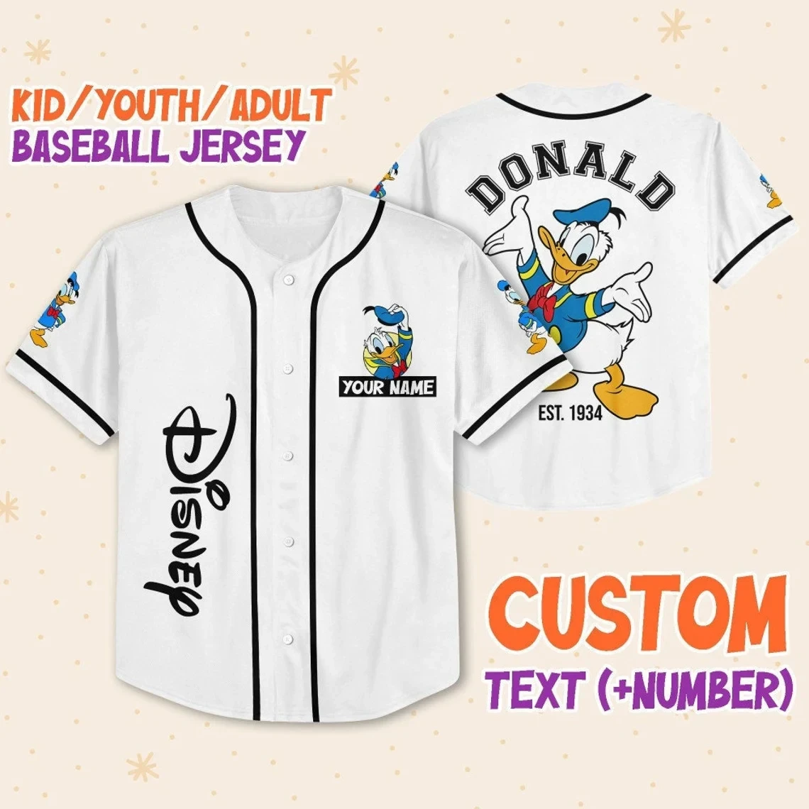 Custom Disney Baseball Jersey New Season For Men Women And Kid