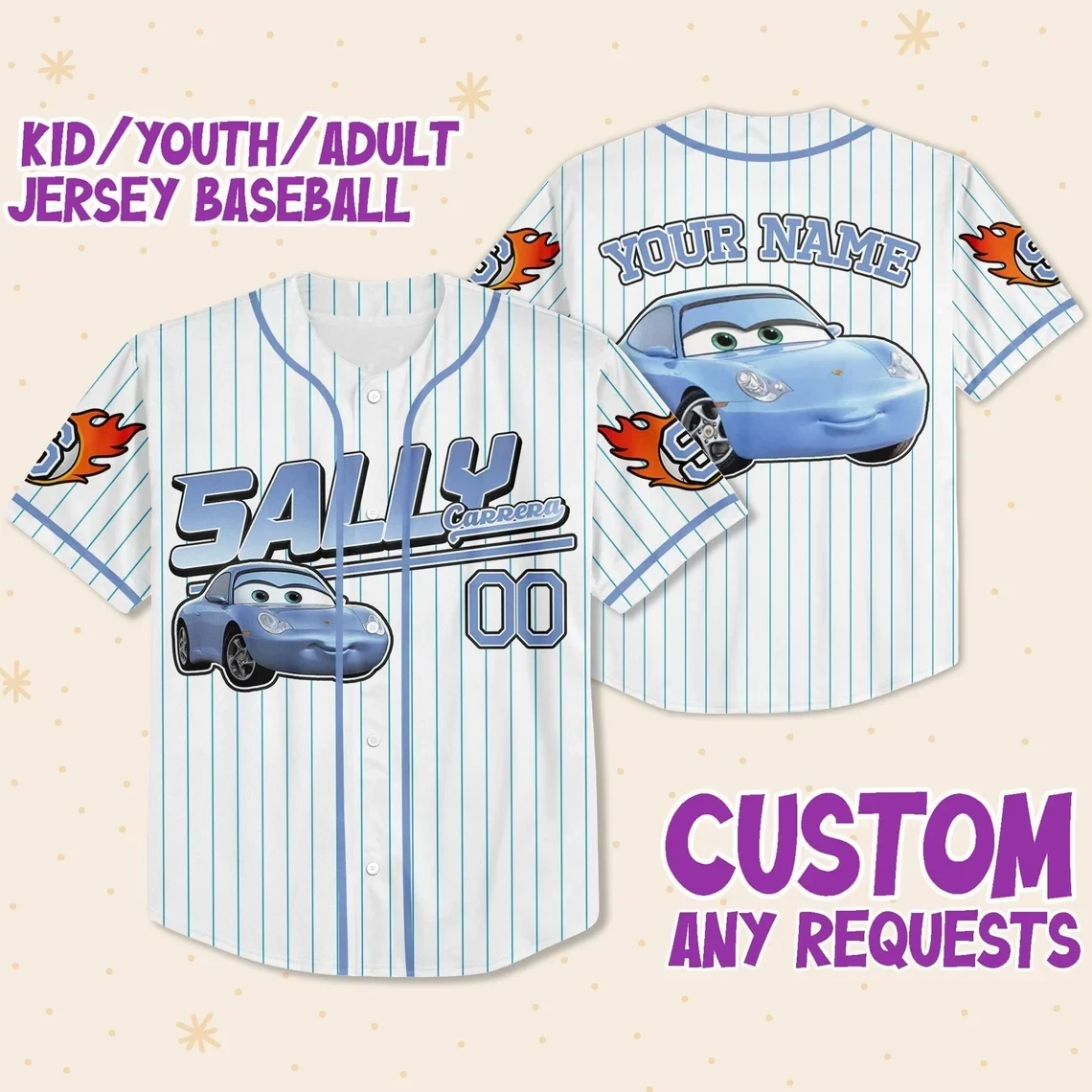 Customizable Sally Baseball Jersey New Season For Men Women And Kid