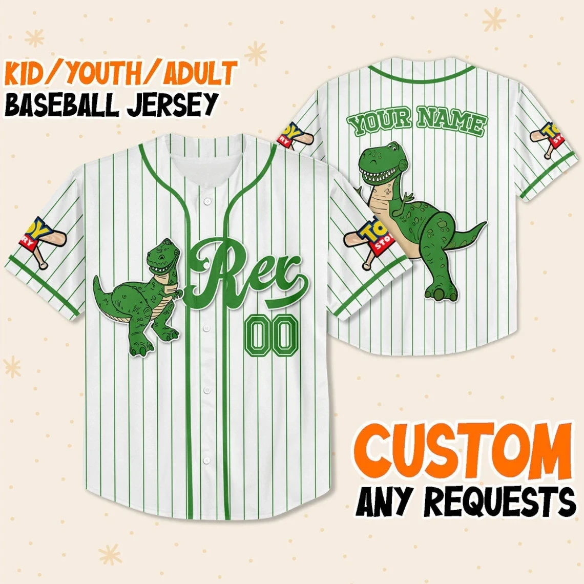 Custom Dinosaur Baseball Jersey New Season For Men Women And Kid