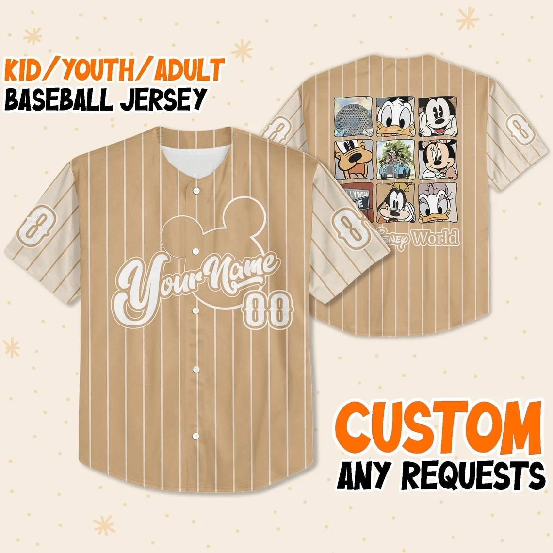 Custom Disney Baseball Jersey New Season For Men Women And Kid With Name & Number