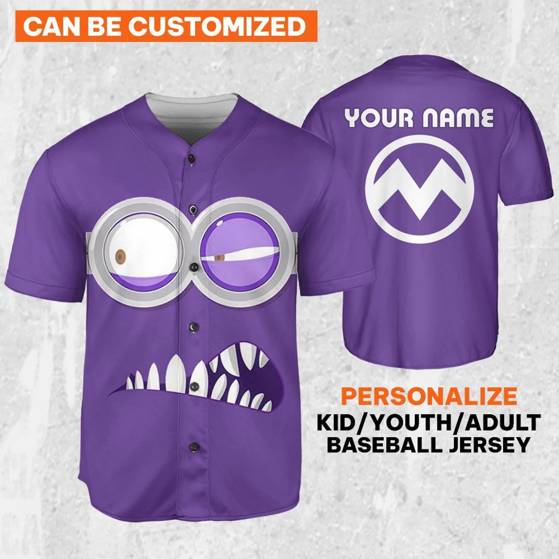 Customizable Purple Monster Baseball Jersey New Season For Men Women And Kid