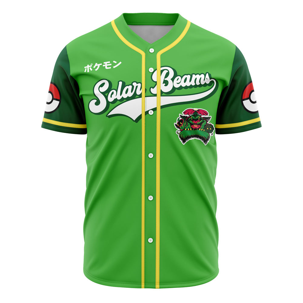Vibrant Green Solar Beams Baseball Jersey New Season For Men Women And Kid