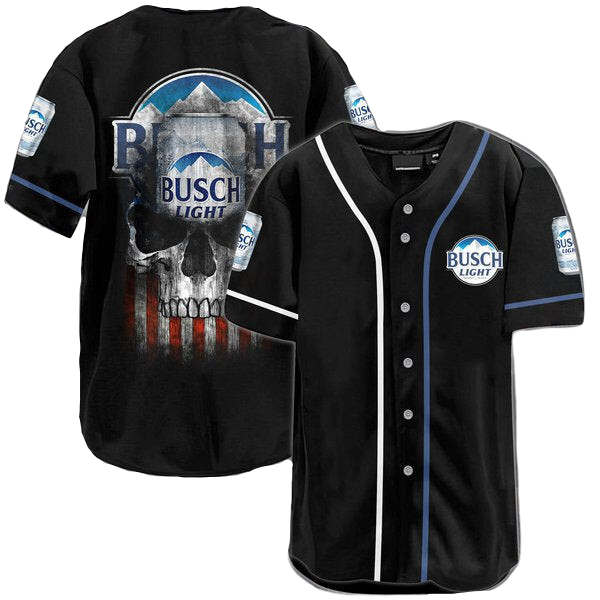 Busch Light Skull Baseball Jersey New Season For Men Women And Kid
