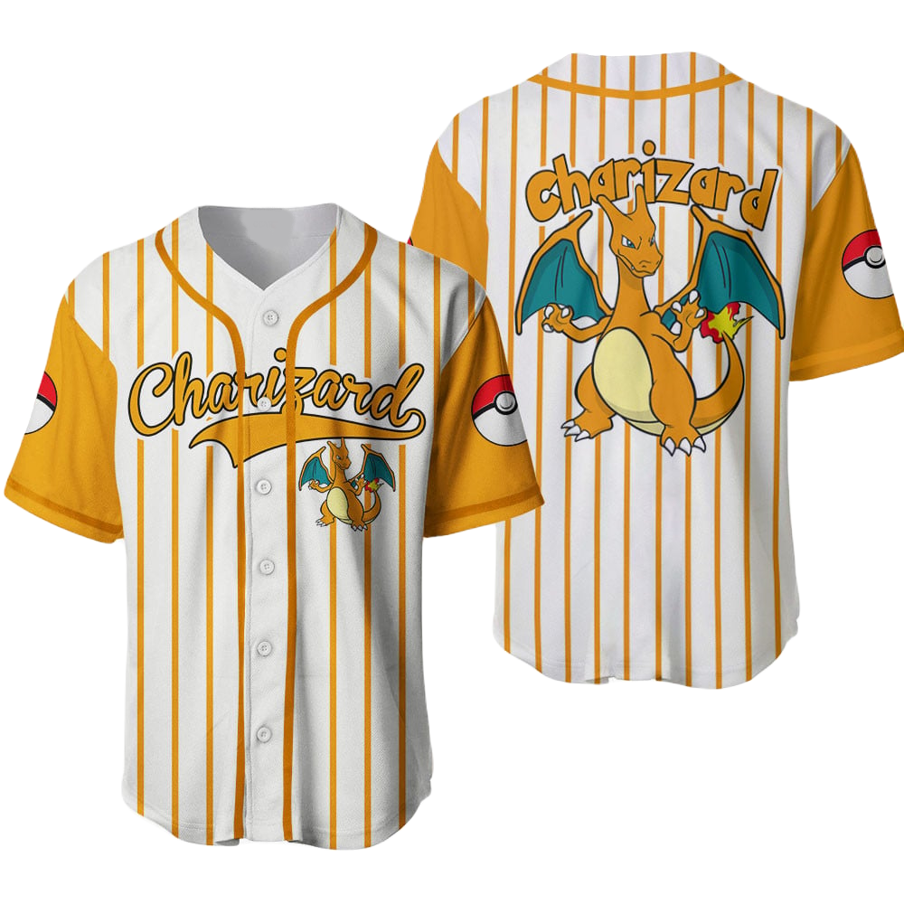 Charizard Baseball Jersey New Season For Men Women And Kid