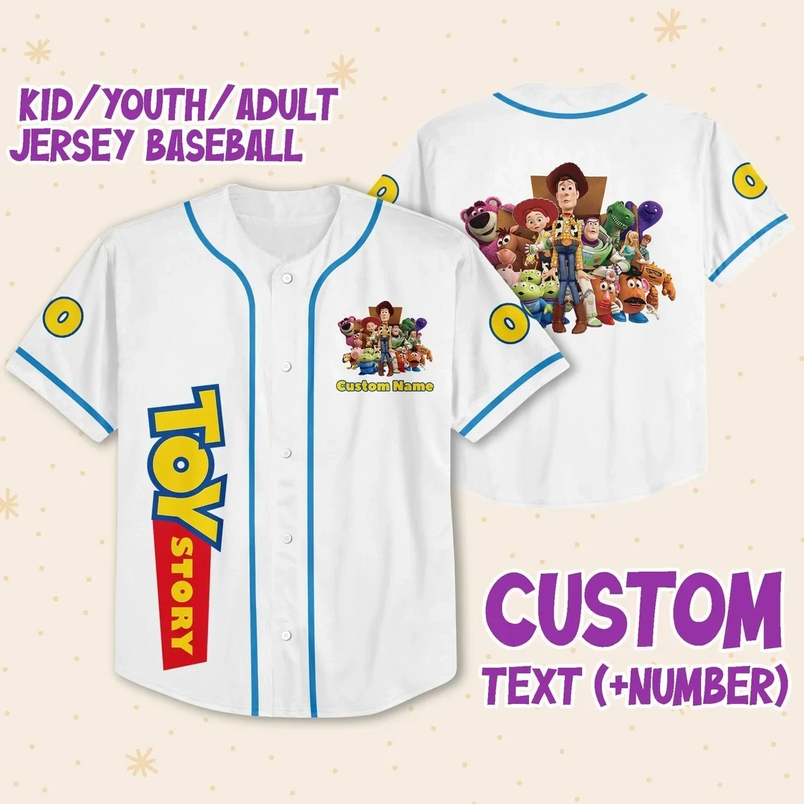Toy Story Baseball Jersey Custom New Season For Men Women And Kid