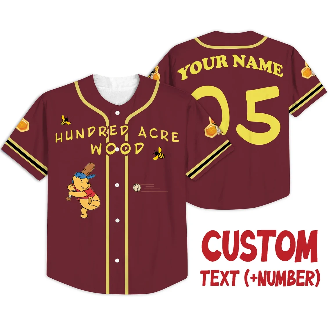Custom Hundred Acre Wood Baseball Jersey New Season For Men Women And Kid