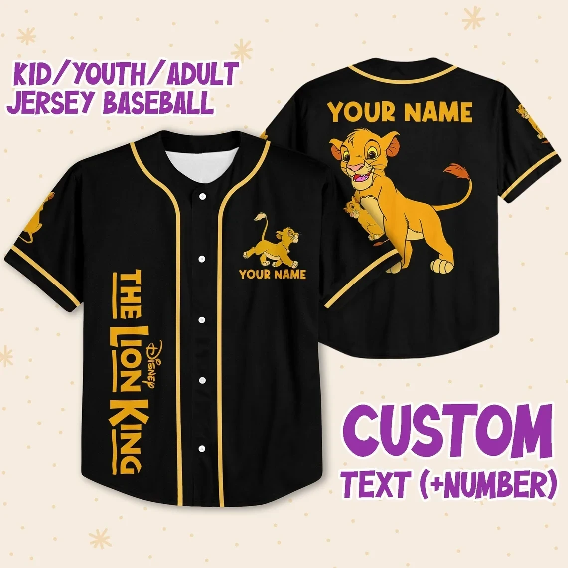 Custom Lion King Baseball Jersey New Season For Men Women And Kid