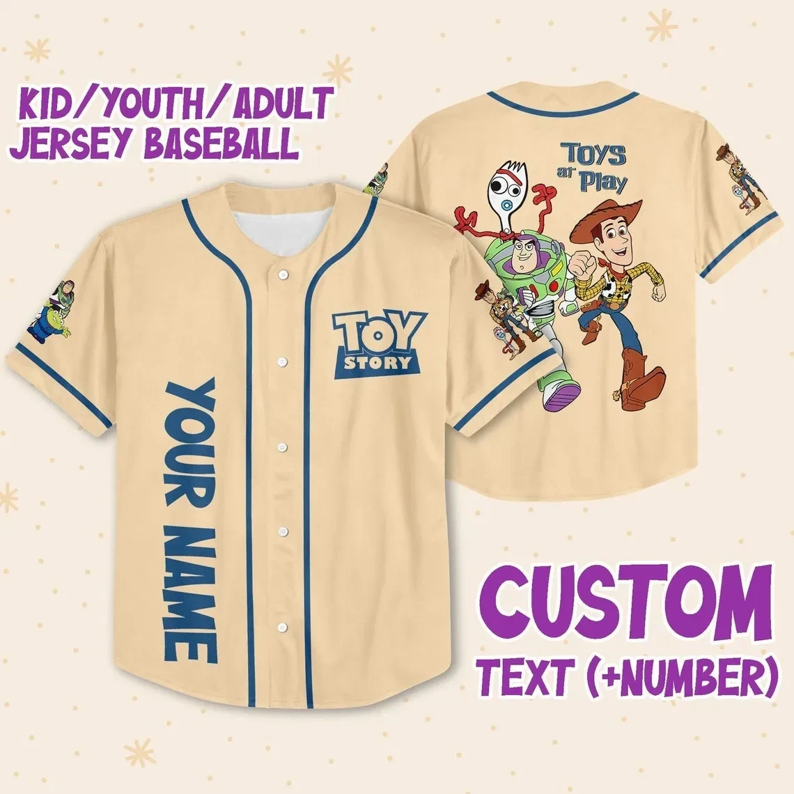 Toy Story Custom Baseball Jersey For Men Women And Kid