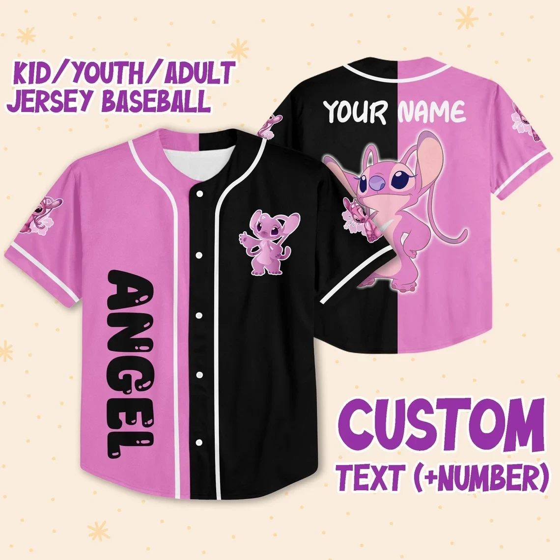 Customizable Pink/Black Baseball Jersey New Season For Men Women And Kid